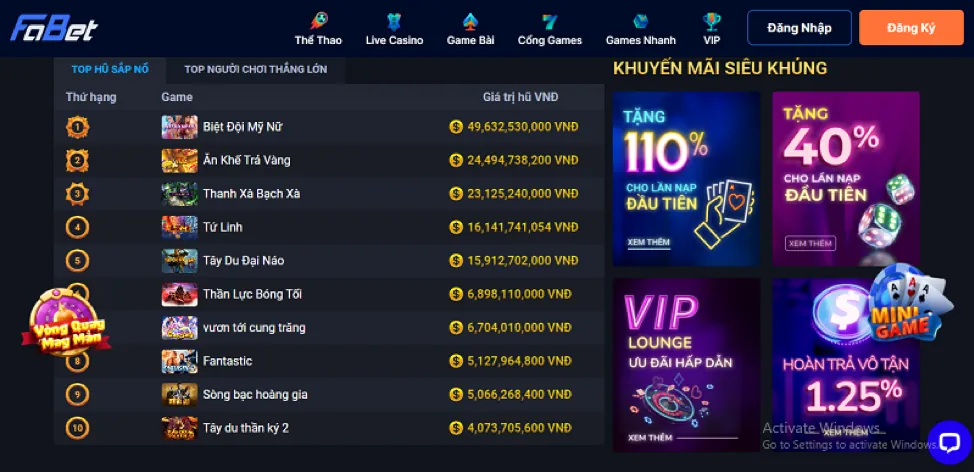 Giao diện sảnh thể thao 123win 91